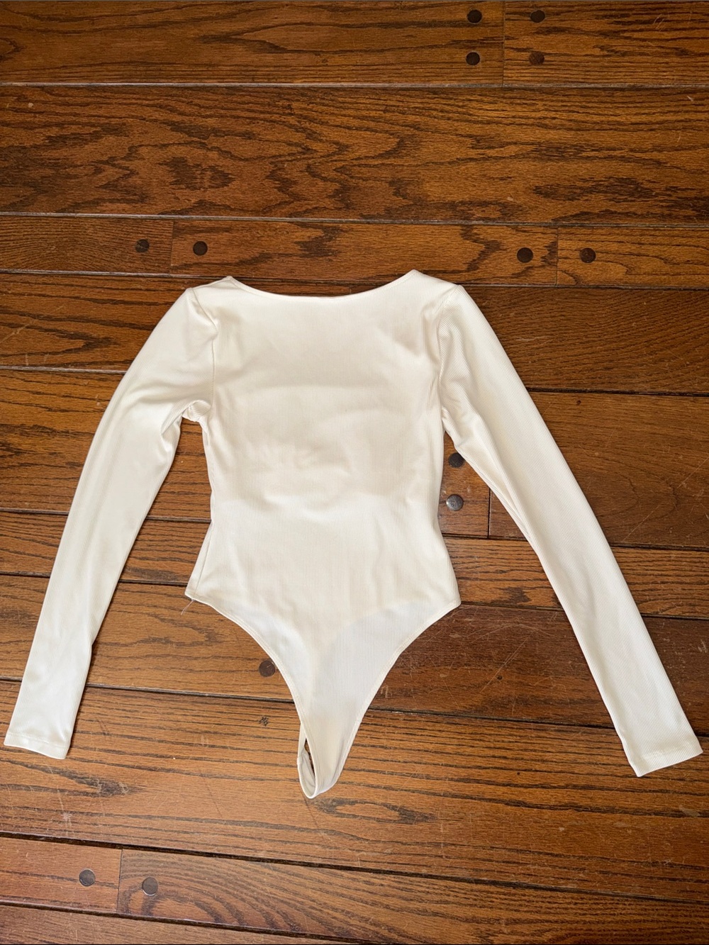 Girlfriend Collective white long sleeve ribbed bodysuit size small